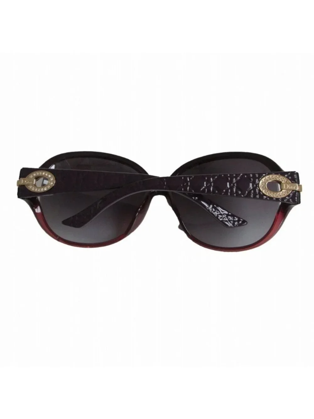 Dior Sunglasses Cannage My Lady Wellington Square Rhinestone 61 Purple Eyewear